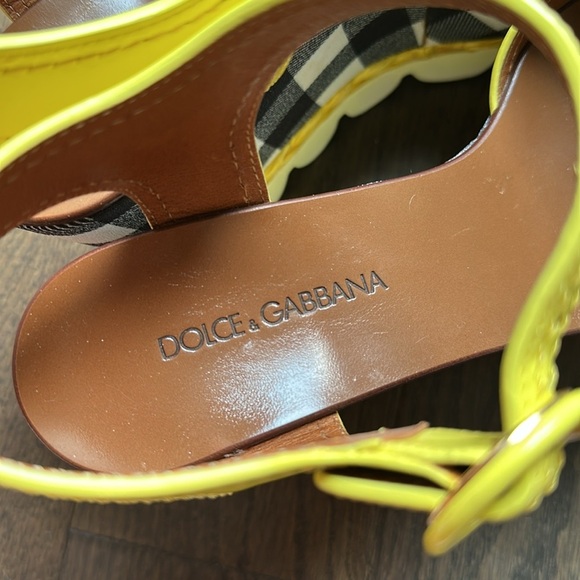 Dolce&Gabbana yellow & checkered platform sandal 37 - Picture 5 of 7